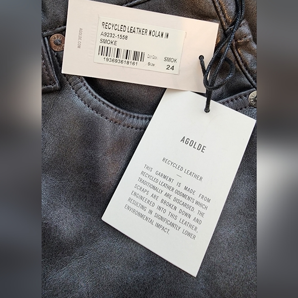 AGOLDE NOLAN PANTS IN SMOKE COLOR NWT WIDE LEG SIZE 24 RETAIL $328 - Picture 8 of 15